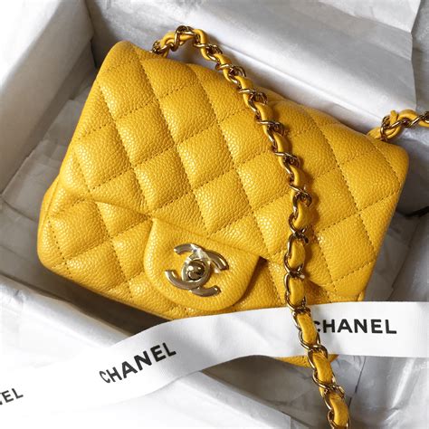 chanel yellow mini bag